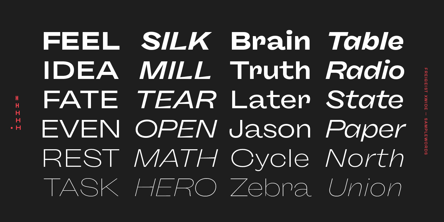 Example font Freigeist XWide #15